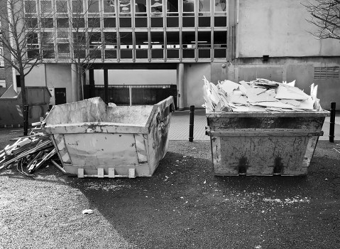 Man disposing old furniture responsibly