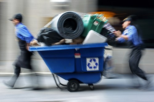Recycling center processing furniture in North End