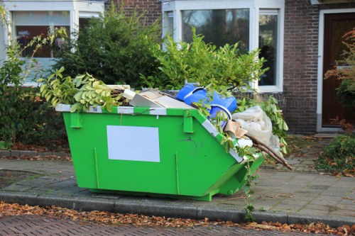 Recycling center in Hackney Marshes handling old furniture